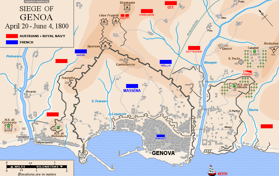 Napoleonic Battles - Map of the siege of Genoa