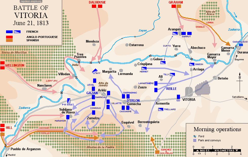 Napoleonic Battles - Map of the battle of Vitoria