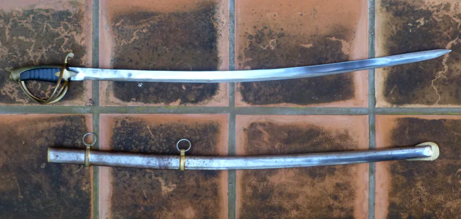 Copy of a light cavalry saber, Year XI model, and its scabbard