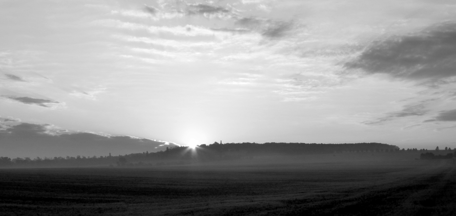 Sunrise on the Pratzen plateau, on the Austerlitz battlefield