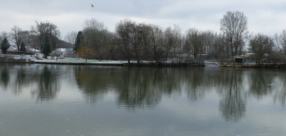 The banks of the Saône River near Auxonne