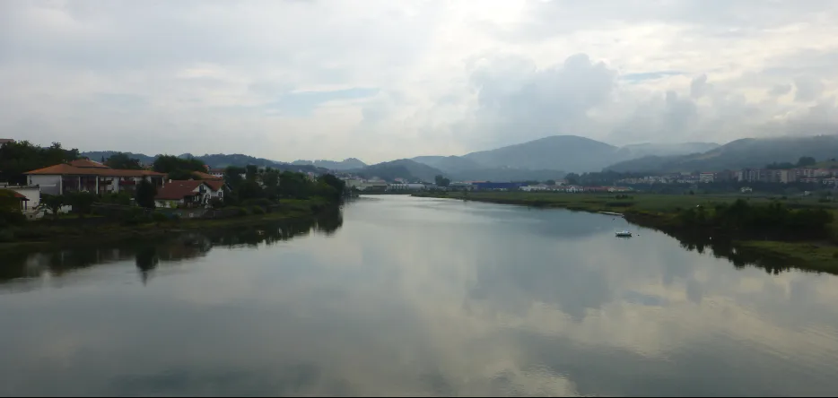 The Bidassoa, a coastal river bordering France and Spain