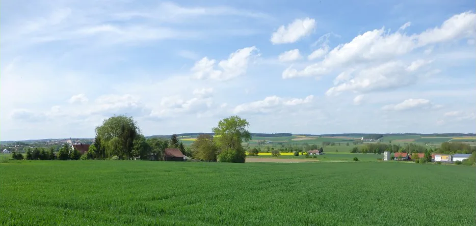 Vue depuis Lindach du champ de bataille d'Eckmühl