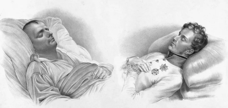 Napoleon I and his son on their deathbeds