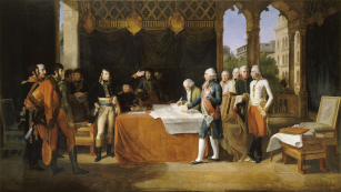 Tableau de Guillaume Guillon Lethière ayant pour sujet le traité de Leoben Tableau de Guillaume Guillon Lethière ayant pour sujet le traité de Leoben