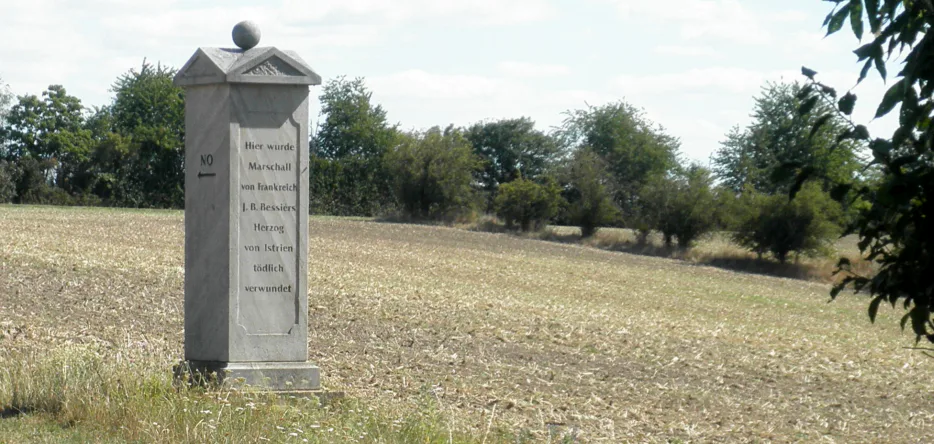 Stele commemorating the place where Marshal Bessières was mortally wounded