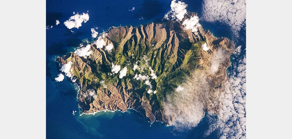Photo of the island of Saint Helena taken by a NASA astronaut