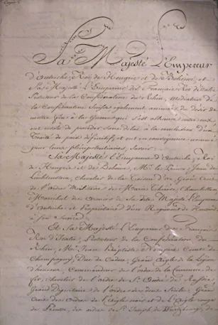 Première page du traité de Schoenbrunn