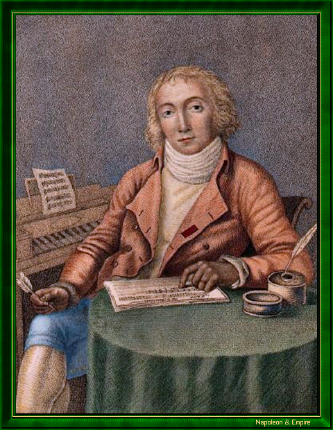 "Nicolas Dalayrac". Watercolor engraving of the 19th century.