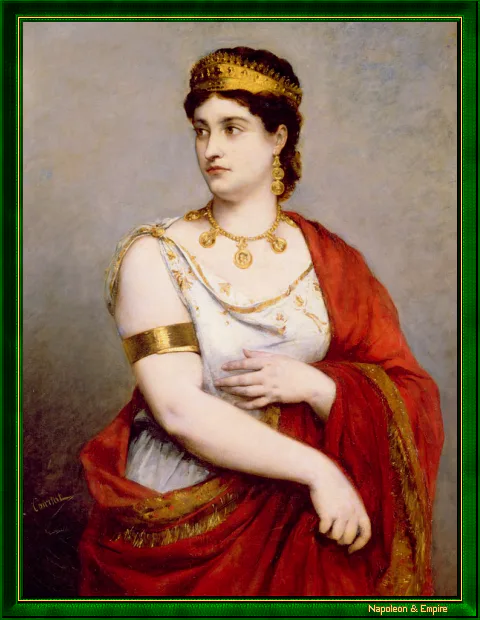 Portrait of Mademoiselle George, painted by Louis-Joseph Courtat (Paris 1847 - Paris 1909)