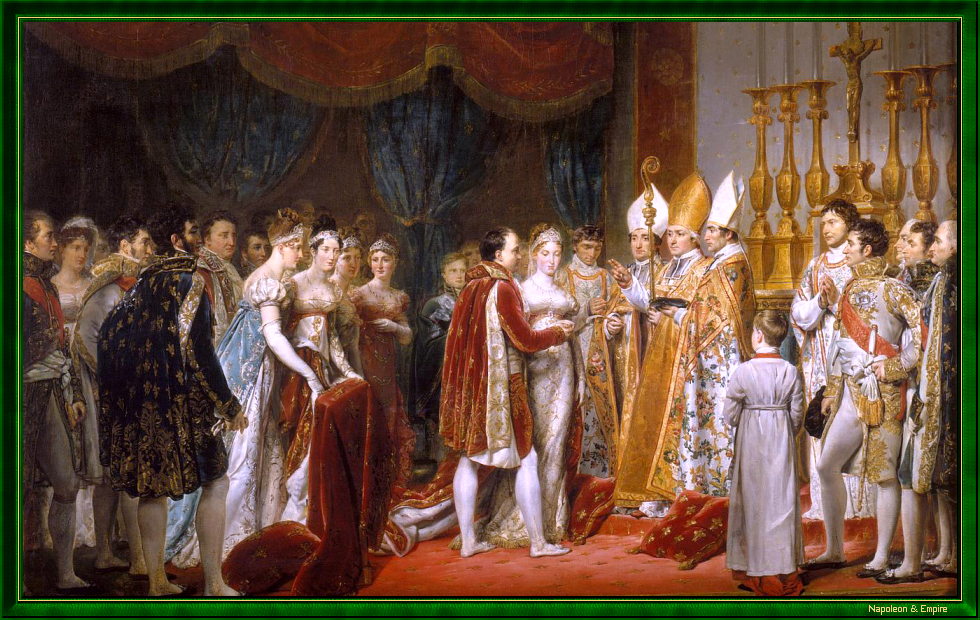 Religious wedding of Napoleon I and Marie-Louise in the Salon Carré of the Louvre , April 2, 1810, by G. Rouget