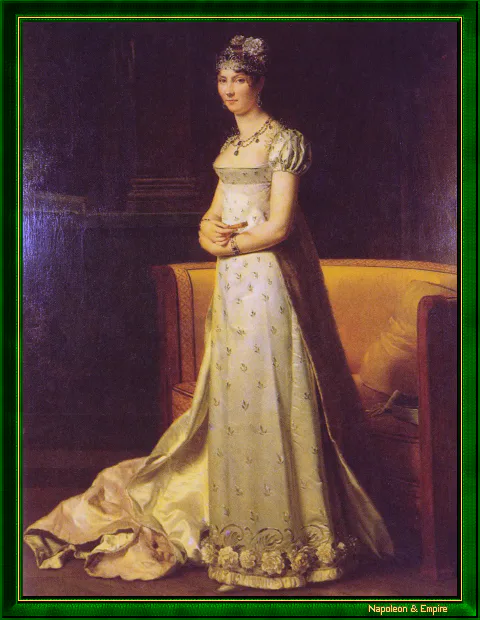 "Stéphanie de Beauharnais", tableau en pied par François Pascal Simon Gérard (Rome 1770 - Paris 1837).